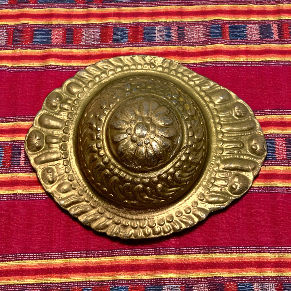 Vintage 1980's Matte Gold Tone Dimensional Belt Buckle Bohemian Couture Mogul